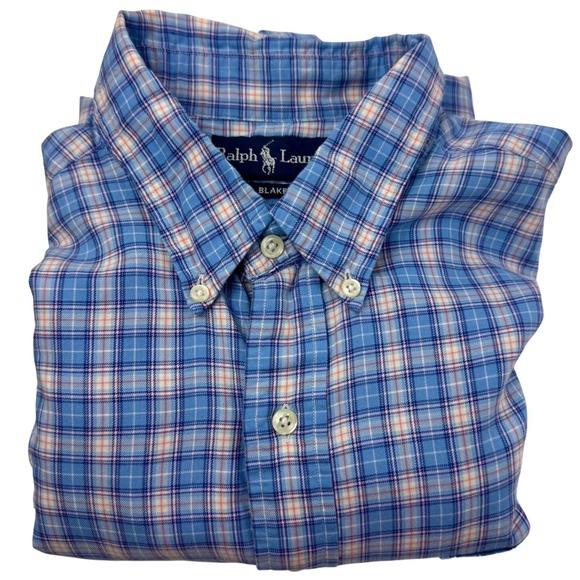 Ralph Lauren Other - Y2K Ralph Lauren Blake XL Blue‎ Plaid Button Down Pink Blue Cotton Pony